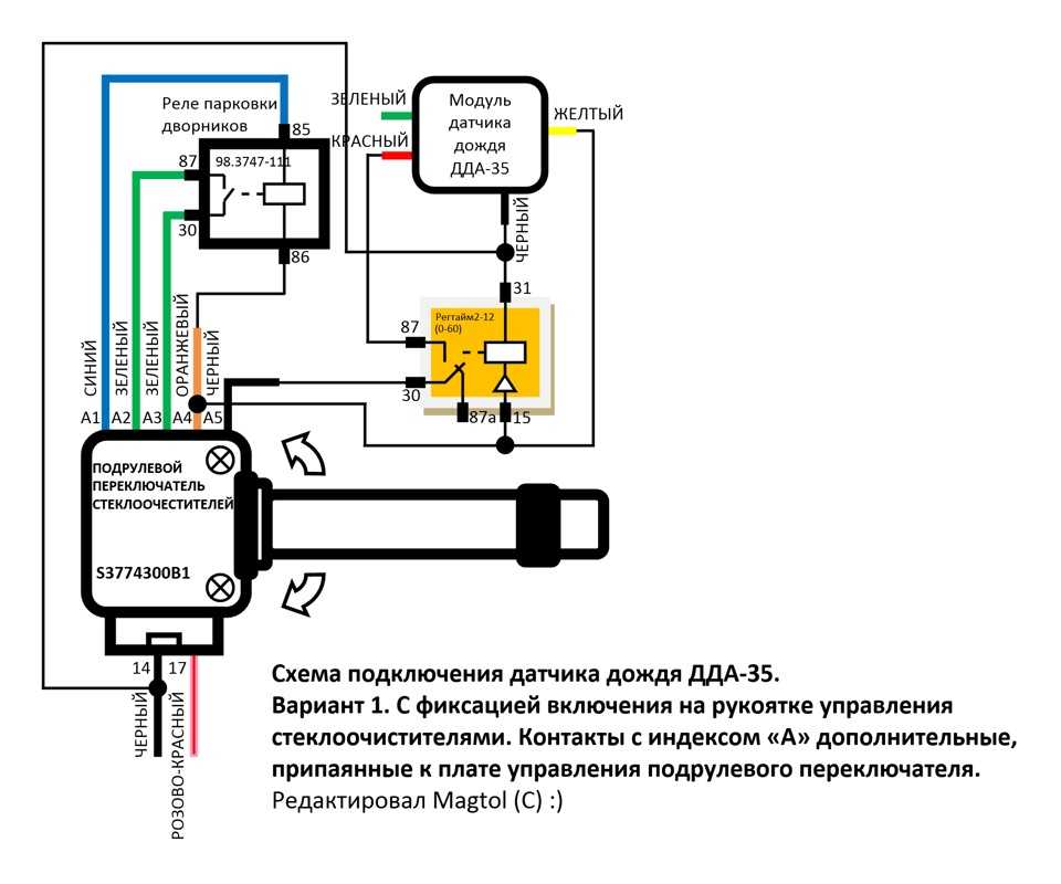 Установка датчика дождя на приору