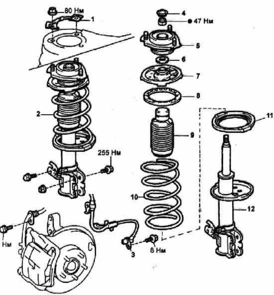 Схема задней подвески тойота королла 150