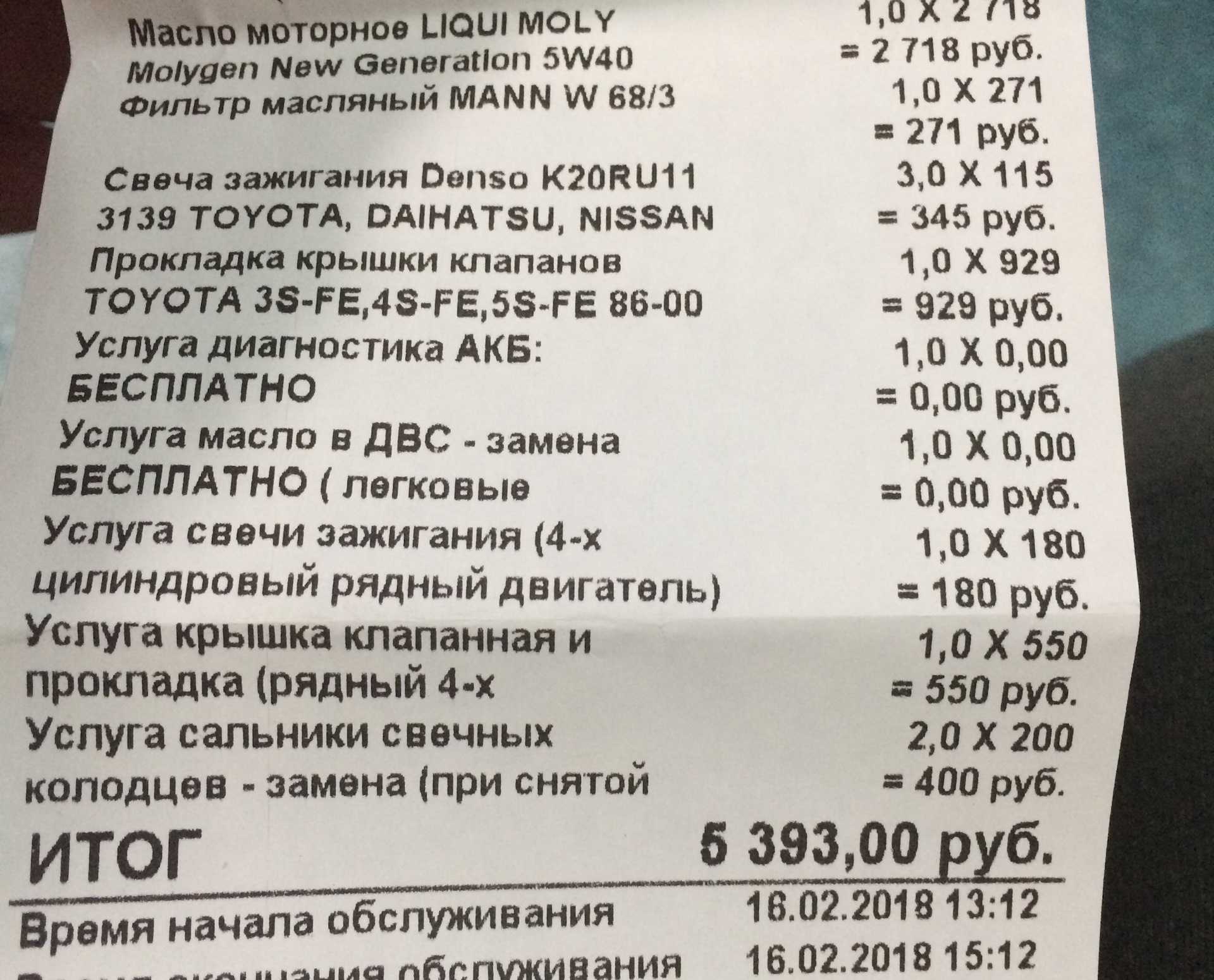 Замена прокладки клапанной крышки
