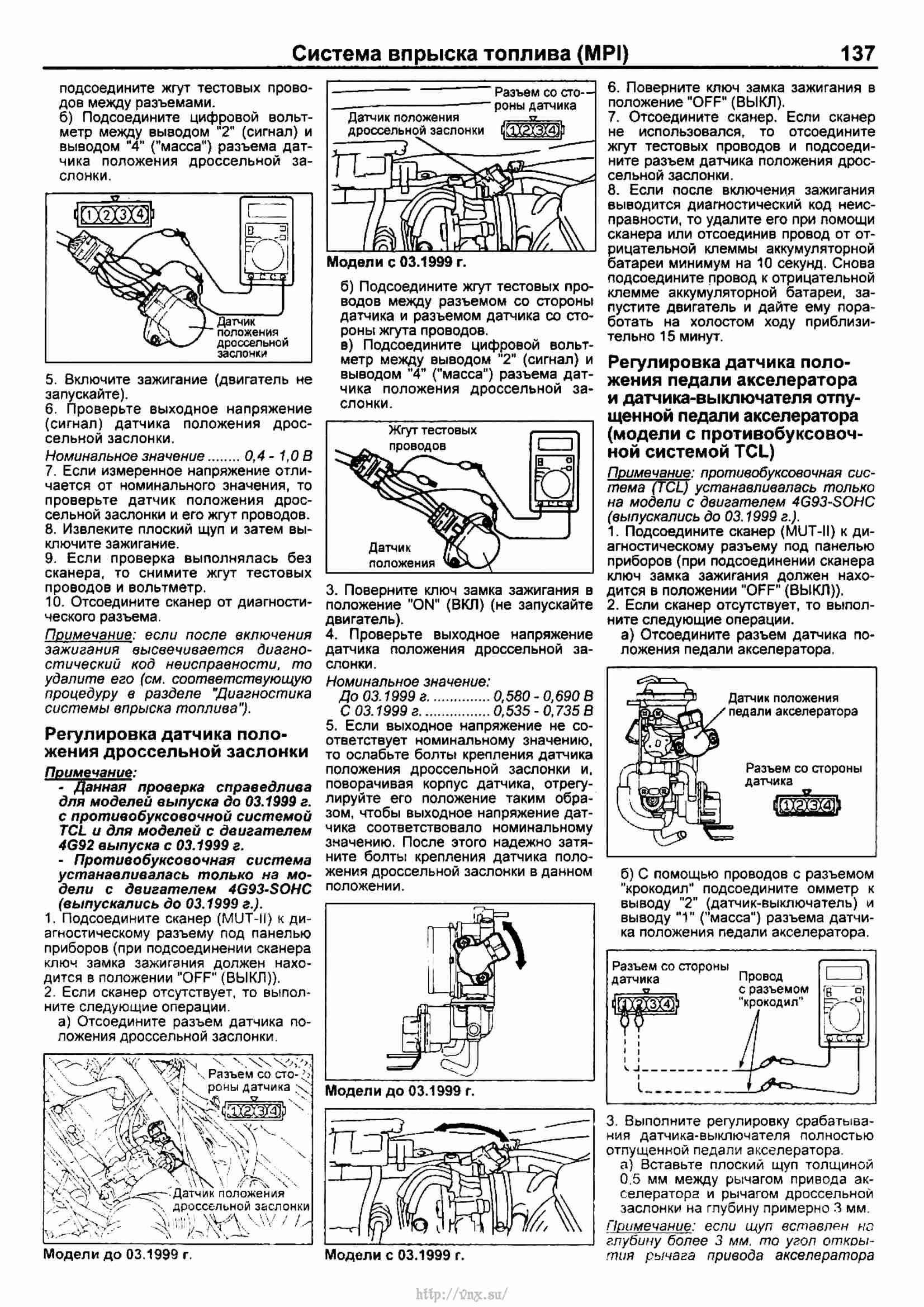 Положение дроссельной заслонки