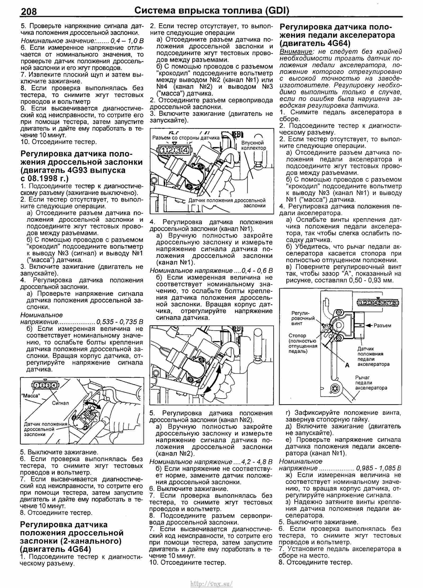 Как настроить датчик положения дроссельной заслонки tps 4g93