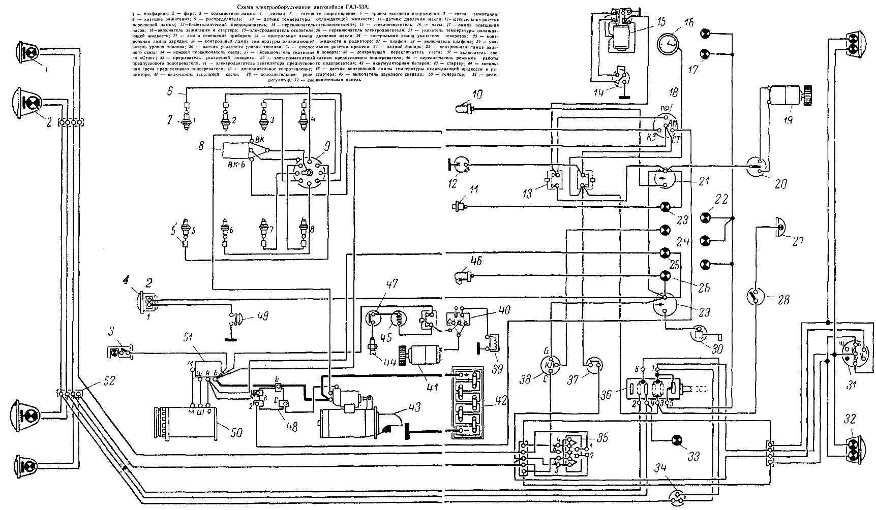 Схема зарядки газ 53 без реле