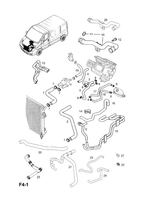 Предохранители и реле opel vivaro a, 2001 - 2014