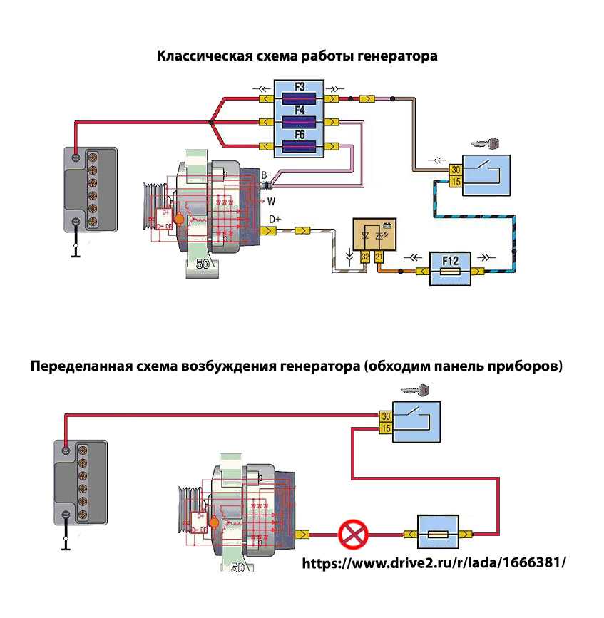 Какой провод идет на возбуждение генератора калина