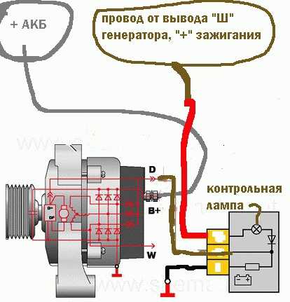 Схема подключения генератора на газель