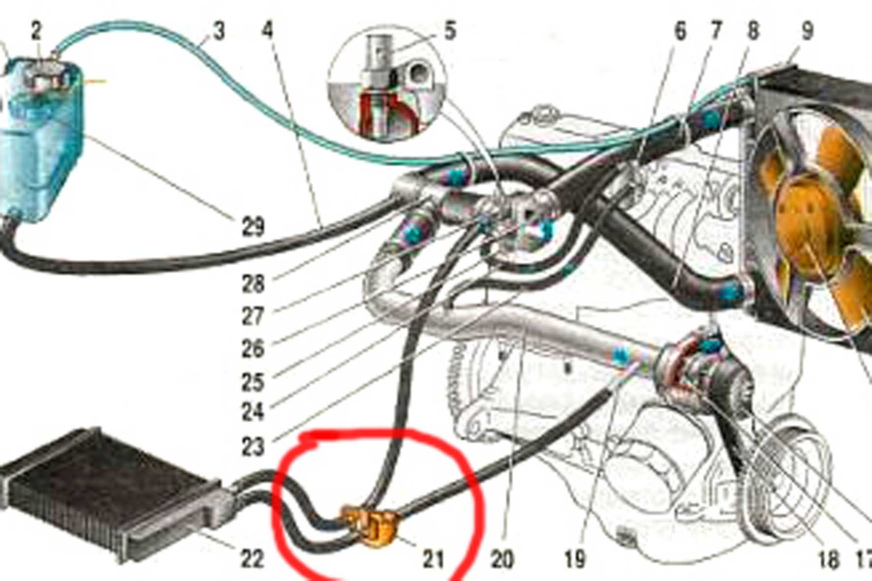 Система охлаждения ваз 2114 схема 8 клапанов