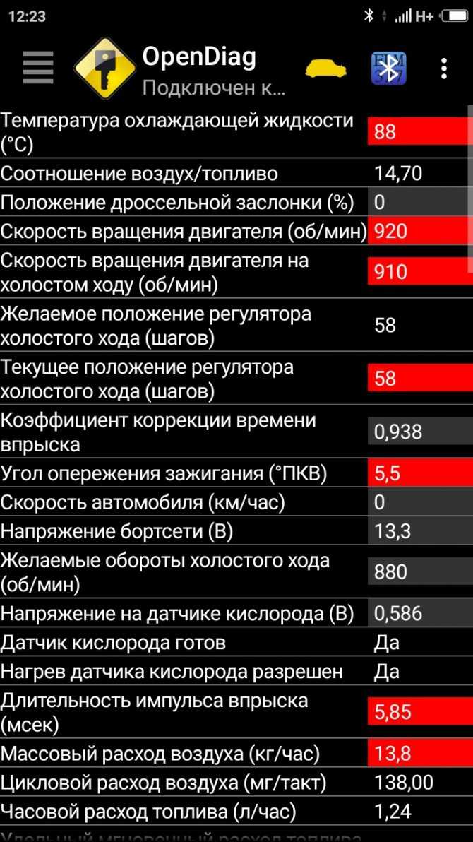 Каким должен быть расход воздуха на ваз 2114?