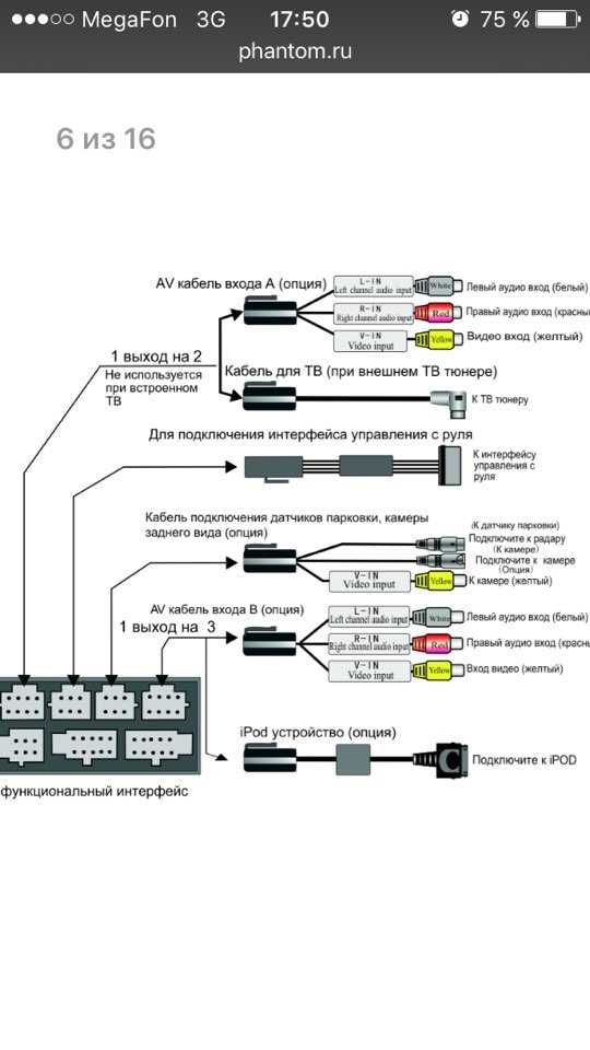 Магнитола фантом dvm 130g схема подключения
