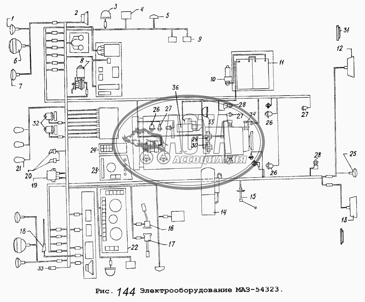 Схема электрическая маз 5516а5