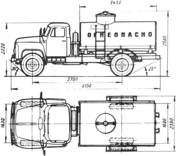 Сколько весит газ 53